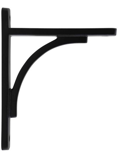 Utility Cast-Iron Shelf Bracket - 6 x 4 7/8-Inch in Matte Black.